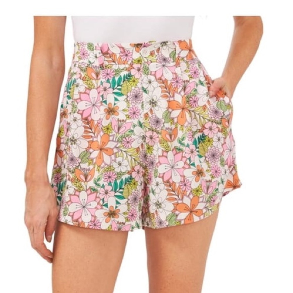CeCe Floral Pleated Shorts Sz 14 NWT - Picture 1 of 4